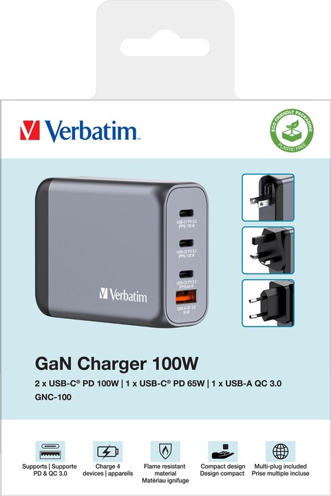 Produktbild Verbatim GNC-100 GaN Charger (100 W)