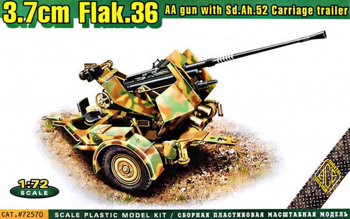 Ace Flak.36 3.7cm. AA gun with Sd.Ah.52 carriage trailer