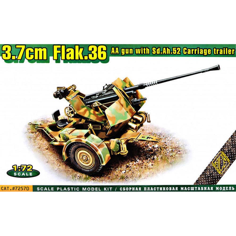 Ace Flak.36 3.7cm. AA gun with Sd.Ah.52 carriage trailer