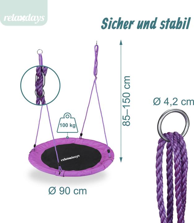 Actual product image Relaxdays 90 cm Nest Swing