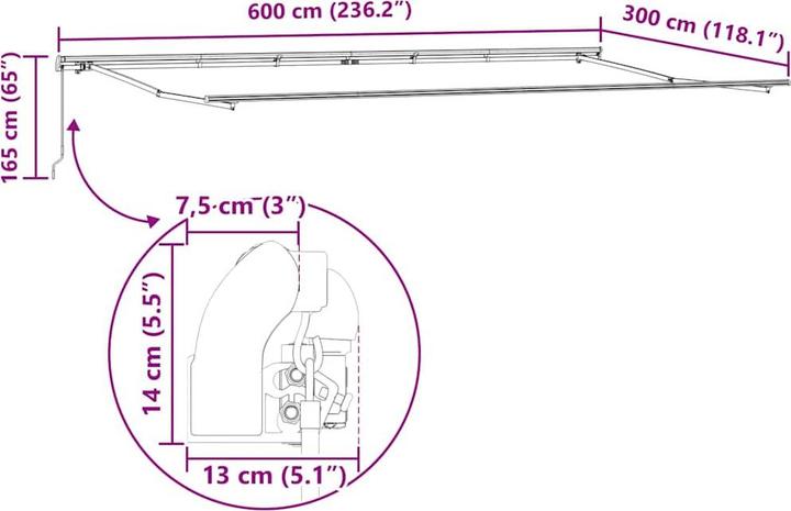 Image du produit vidaXL Moderne Markise (3 m)