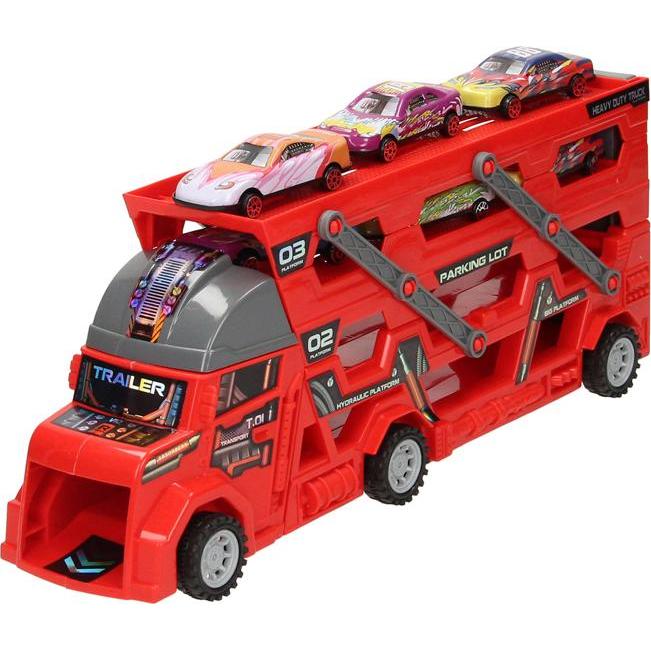 Lobbes Faltbarer Autotransporter mit Startfunktion - Rot