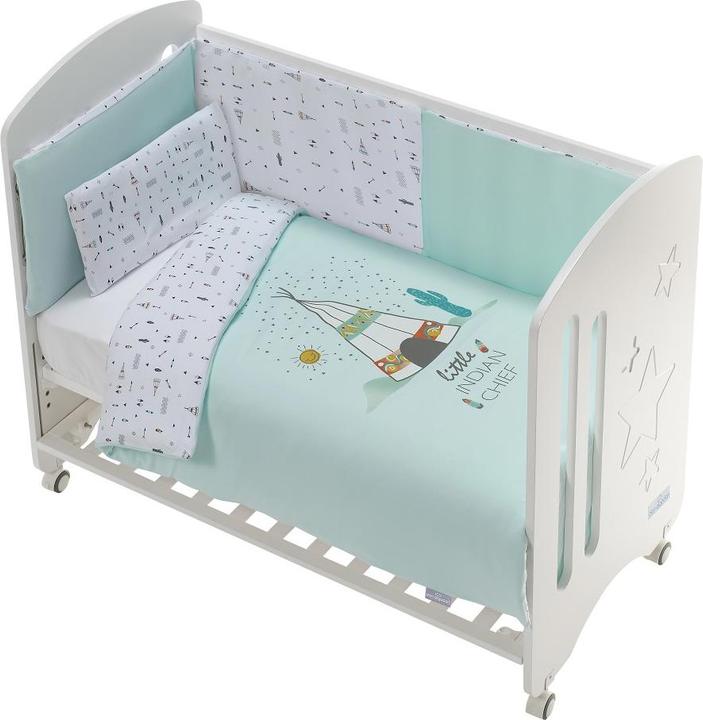 Produktbild Don Algodon SET 3STK. FÜR KINDERBETT 60X120: DAUNENDECKE+NESTCHEN+KISSEN - BAUMWOLLE JERSEY - -GRÜN (60 x 120 cm)