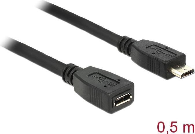 Productafbeelding Delock USB 2.0 verlengkabel (0.50 m, USB 2.0)