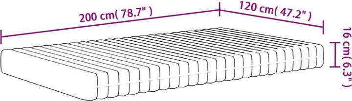 Produktbild vidaXL Schaumstoffmatratze (Schaumstoffkern, 120 x 200 cm)