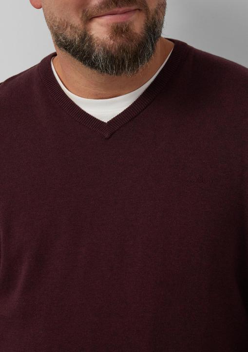 Produktbild S.Oliver Strickpullover Strickpullover mit Logo-Stickerei (4XL)