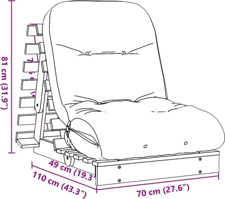 Actual product image vidaXL Futon-Schlafsofa