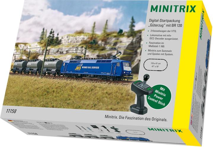Produktbild MiniTrix Digital-Startpackung Güterzug mit Baureihe 120 der WRS (Spur N)