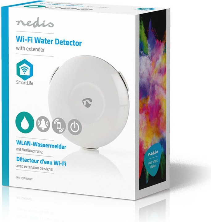 Immagine prodotto Nedis WIFIDW10WT Sensore rivelatore d'acqua e sistema di allarme Wired & Wireless