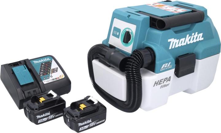 Produktbild Makita DVC 750 LRF Akku Staubsauger LXT 18 V 67 mbar 7,5 l Brushless + 2x Akku 3,0 Ah + Ladegerät