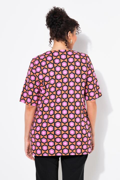 Produktbild Ulla Popken T-Shirt, grafischer Druck, Tunika-Ausschnitt, Halbarm (46, 48)