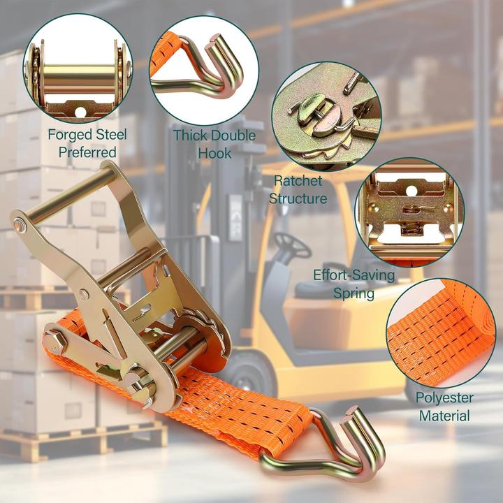 Produktbild Zikenis 4-teiliges Spanngurte mit Ratsche-Set, 3000KG