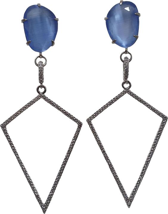 L'Officiel Orecchino cristallo blu+zirconi