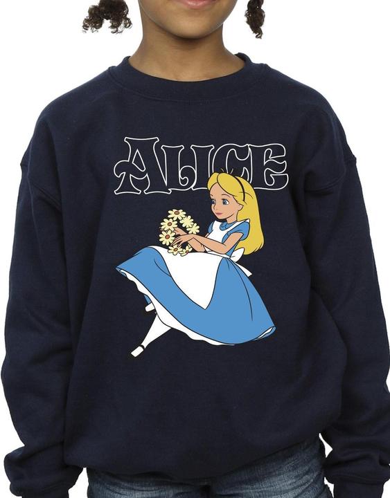 Actual product image Disney Girls Alice In Wonderland Flowers Sweatshirt (140, 146)
