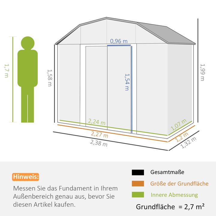 Image du produit Outsunny Gerätehaus Verzinkter Stahl Dunkelgrau