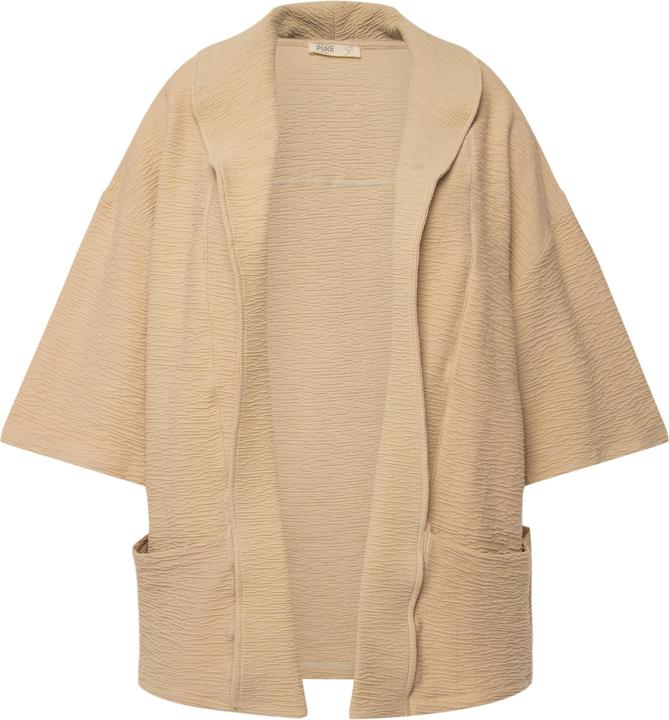 Immagine prodotto Ulla Popken Kimono in felpa di cotone biologico con texture 3D, collo e maniche a 3/4 (46, 48)