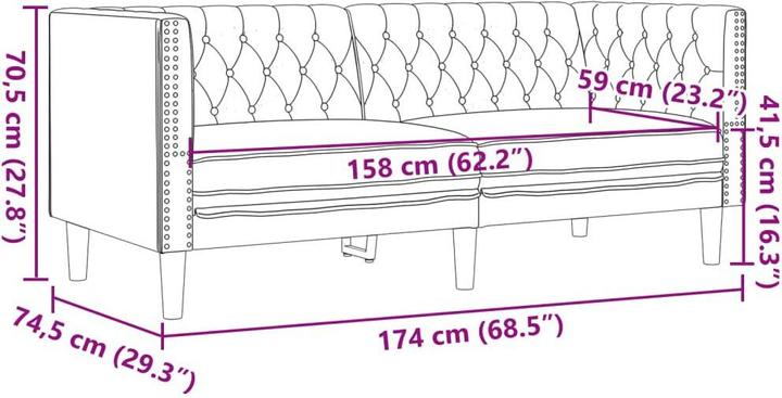 Produktbild vidaXL 2-Sitzer-Sofa (2-Sitzer)