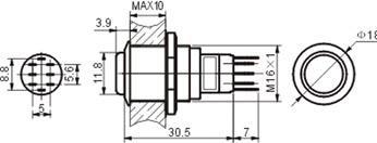 Produktbild Velleman High Round Metal Switch Spdt 1No 1Nc