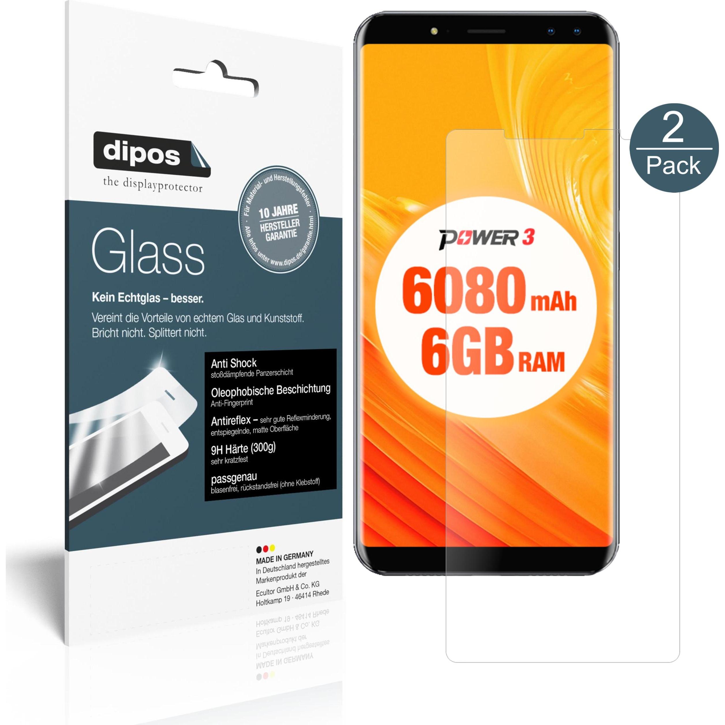 Dipos Displayschutz Anti-Shock (1 Stück, Ulefone Power 3), Smartphone Schutzfolie, Transparent