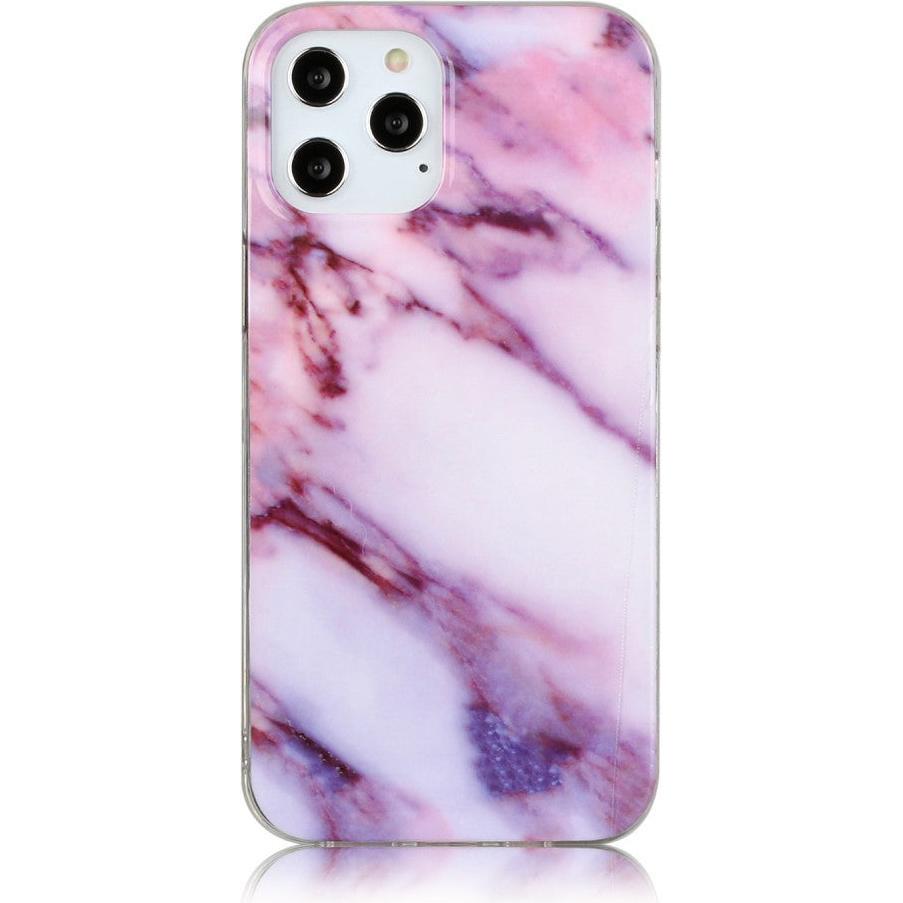 Cover-Discount iPhone 12 / 12 Pro - Softes Silikon Gummi Case Marble rosa (Apple iPhone 12 Pro, Apple iPhone 12), Smartp...