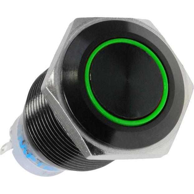 Lamptron Vandalismusschalter 19mm - Blackline - green, Taster + Schalter, Schwarz