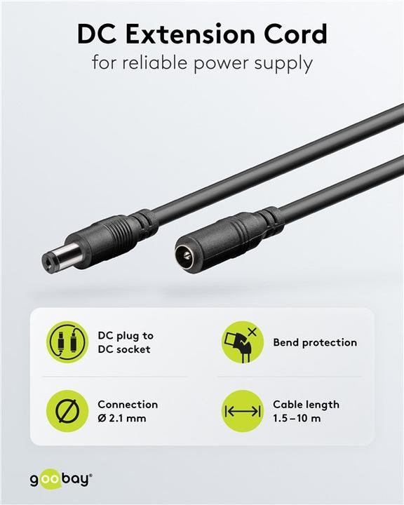 Actual product image Goobay Power supply extension cable (3 m)