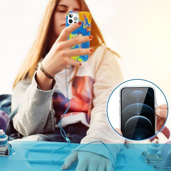 Image du produit Kingxbar Watercolor Series étui couleur pour iPhone 12 Pro Max jaune-bleu (Apple iPhone 12 Pro Max)