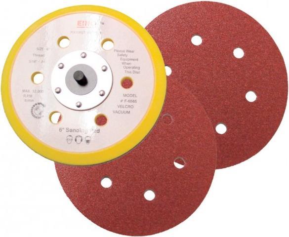 Elmag - Schleifteller Ø 150 mm, 6-fach gelocht Klebe/Vinyl, 5/16" Aufnahme