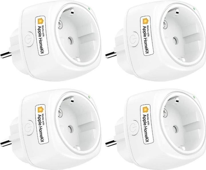 Actual product image Meross Connected mini socket outlet (type F)Set of 4 WiFi socket outlets Compatible with HomeKitSiriApple