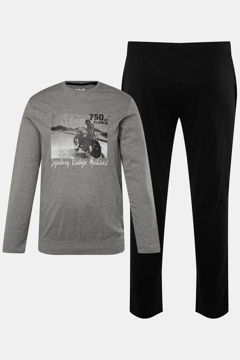 Men+ Schlafanzug, Zweiteiler, Bauchfit, Langarmshirt, lange Hose