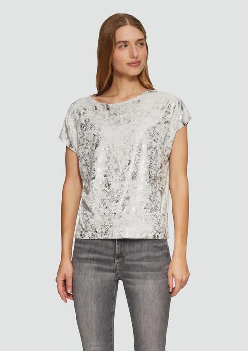 Produktbild S.Oliver T-Shirt Fliessendes T-Shirt aus Viskosemix mit Metallic-Print (34)