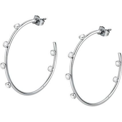 Morellato, Ohrringe, Luxury steel earrings with clear Creole SAUP08 crystals (L)