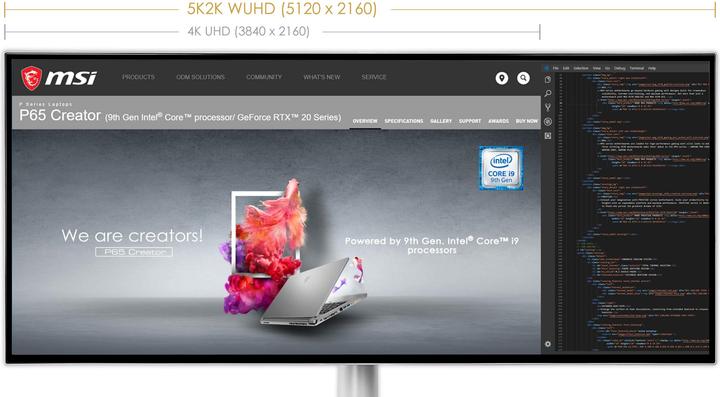 Actual product image MSI Prestige PS341WU (5120 x 2160 pixels, 34")