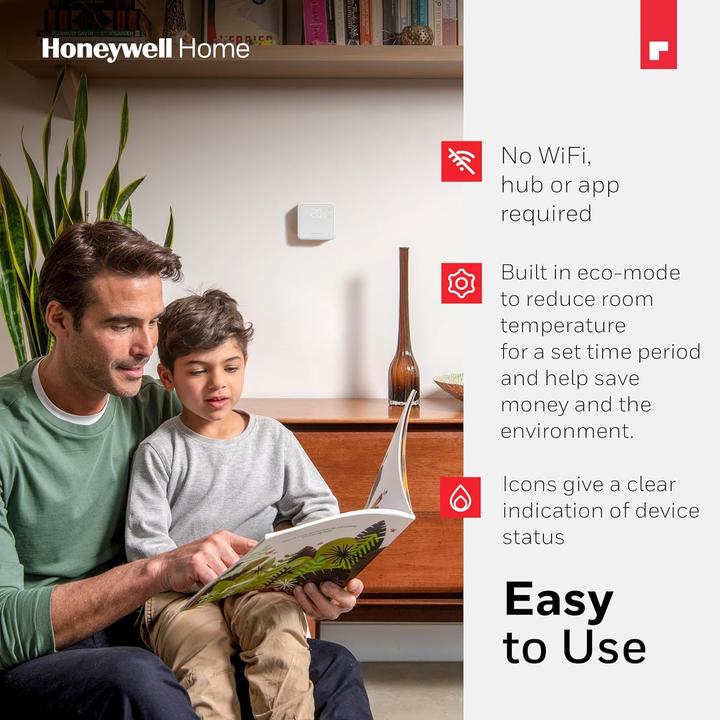 Actual product image Honeywell Home DT3 (kabellos) schwarz / Programmierbarer kabelloser Thermostat / 7-Tage-Programm