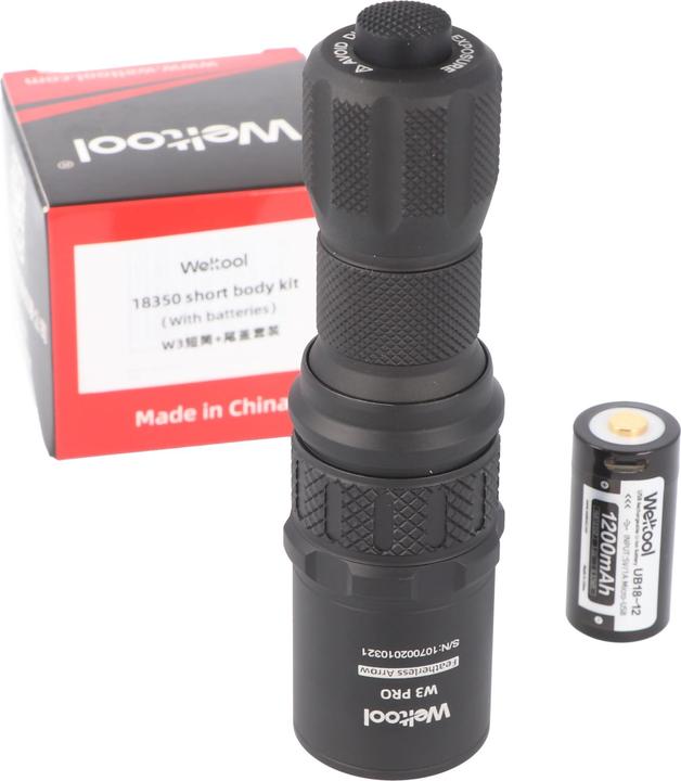 Actual product image Weltool 18350 kurzer Stab Set bestehend aus Verkürzung für W3, W3PRO auf den kurzen 18350 Akku