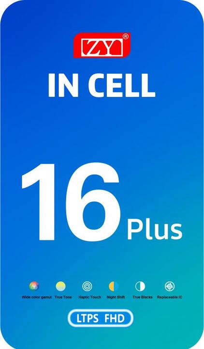 Image du produit Zy Display Unit für iPhone 16 Plus, In-Cell Version, Schwarz (Écran, Apple iPhone 16 Plus)