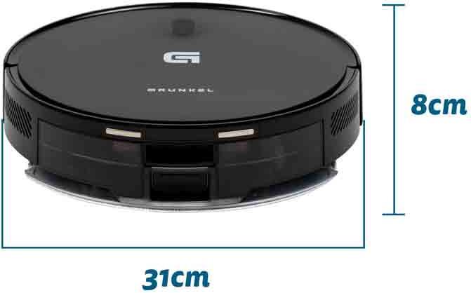 Grunkel I-Dancer Turbo-Bürstenstaubsauger und Bodenwischroboter (5000 Pa, Wischtuch)