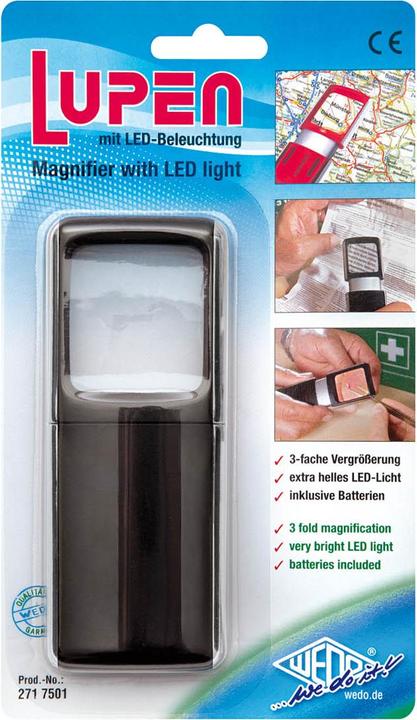 Produktbild Wedo Rechtecklupen mit LED Beleuchtung