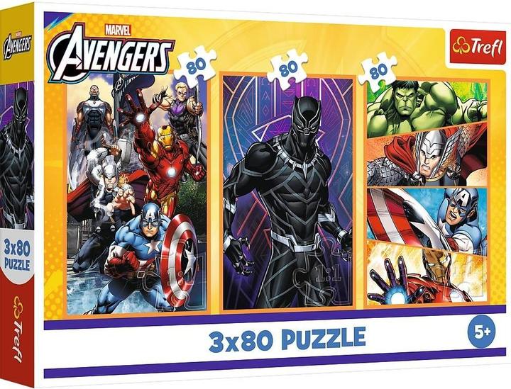 Produktbild Trefl Puzzle 3 x 80 – Marvel Avengers (80 Teile)