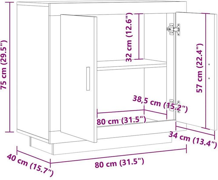 Image du produit vidaXL Sideboard (80 x 40 x 75 cm)