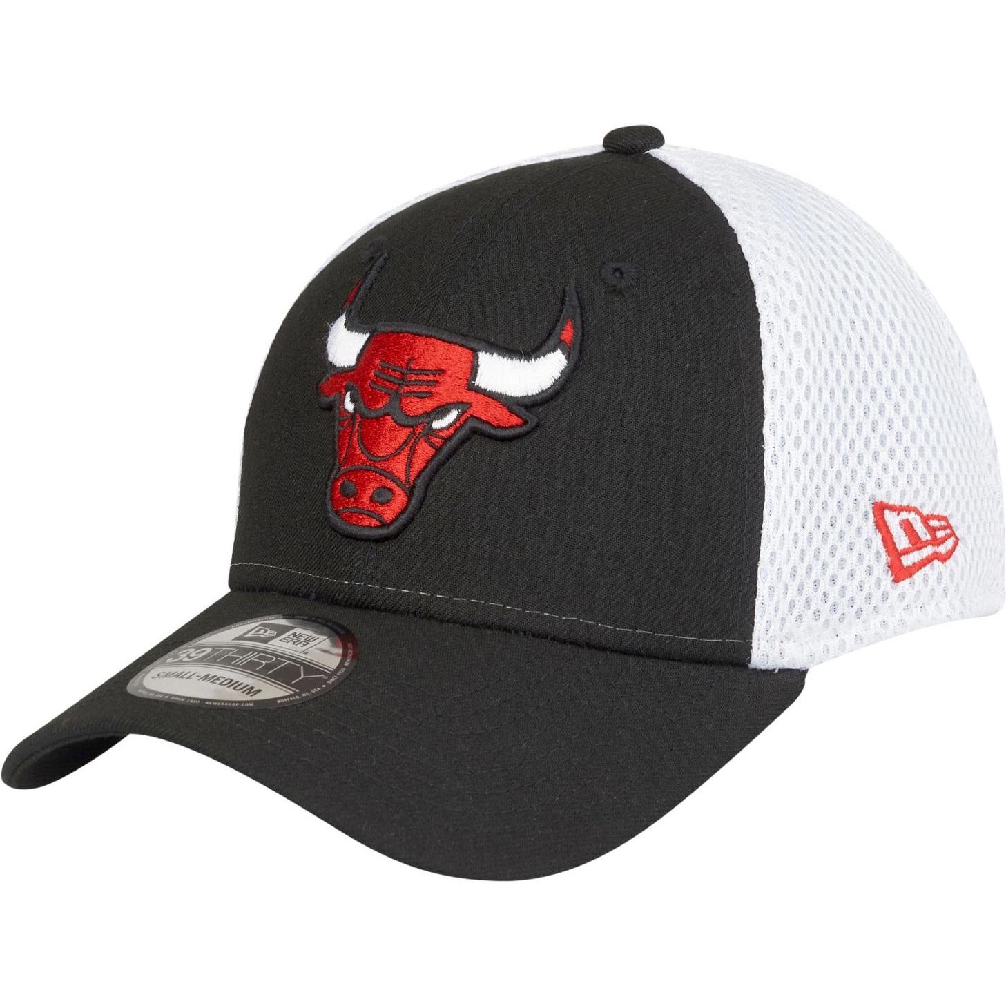 New Era, Herren, Cap, 39Thirty Stretch Mesh Cap - Chicago Bulls - S/M, Schwarz, (M)