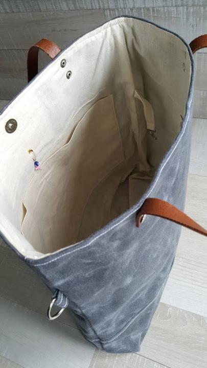 Immagine prodotto Only-Bags.Store Borsa in tela cerata in colore NERO CARBONE