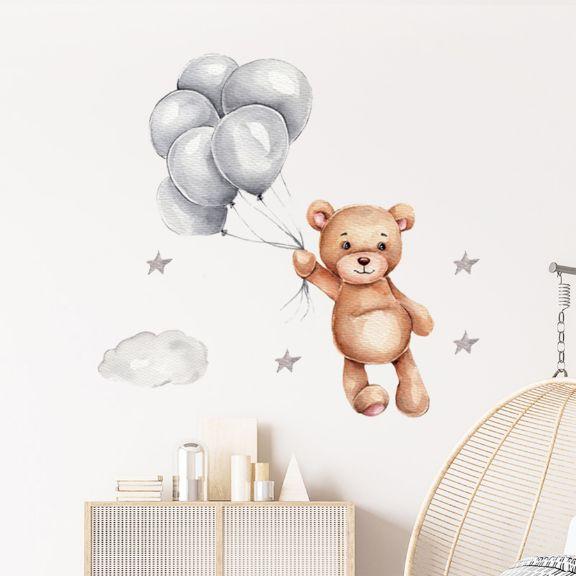 Productafbeelding Konjac Sponge ROOM Decor SIPO-WS63036 NAKLEJKI NA ŚCIANĘ MIŚ Z BALONAMI