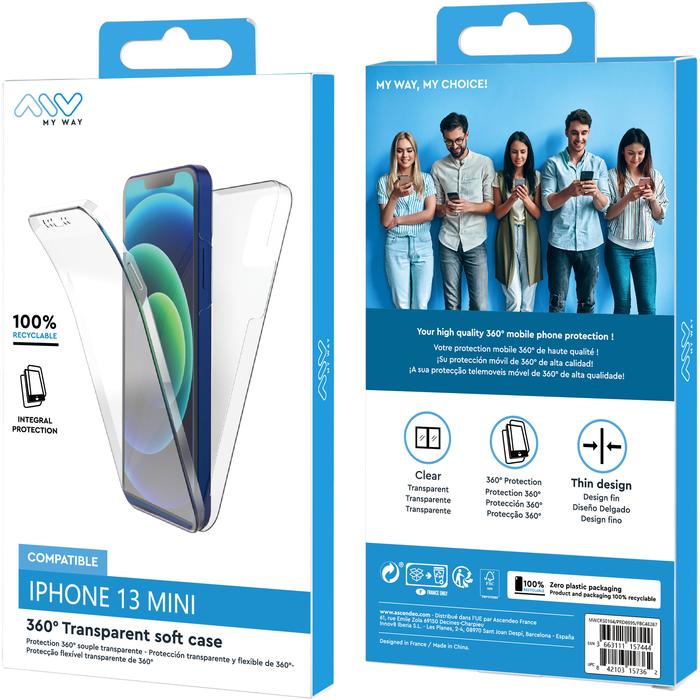Image du produit My Way Myway Coque 360 Transparent Iphone 13 Mini (Apple iPhone 13 mini)