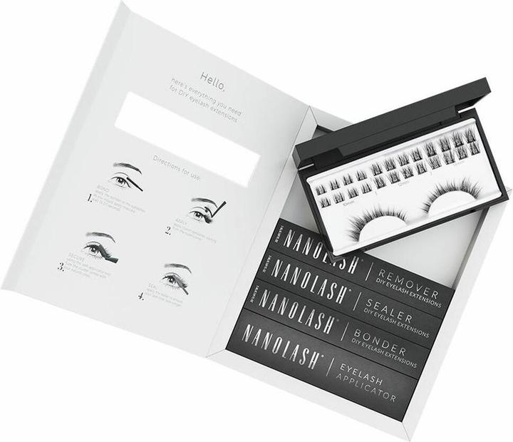 NoName DIY Eyelash Extensions Starter Kit with Bonder, Sealer, Remover, Applicator - Divine (Artificial eyelashes)