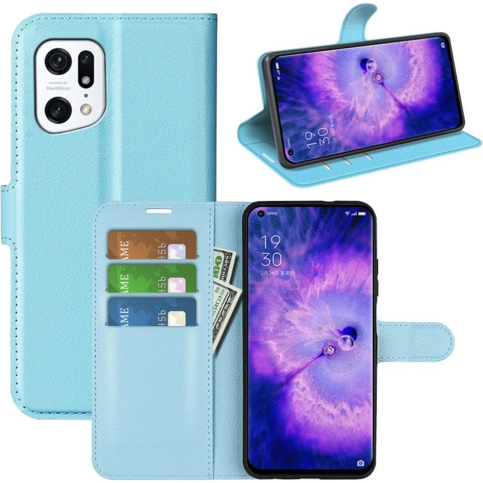 Screenguard Oppo Find X5 Leather Guard Lederhülle (Oppo Find X5), Smartphone Hülle, Blau