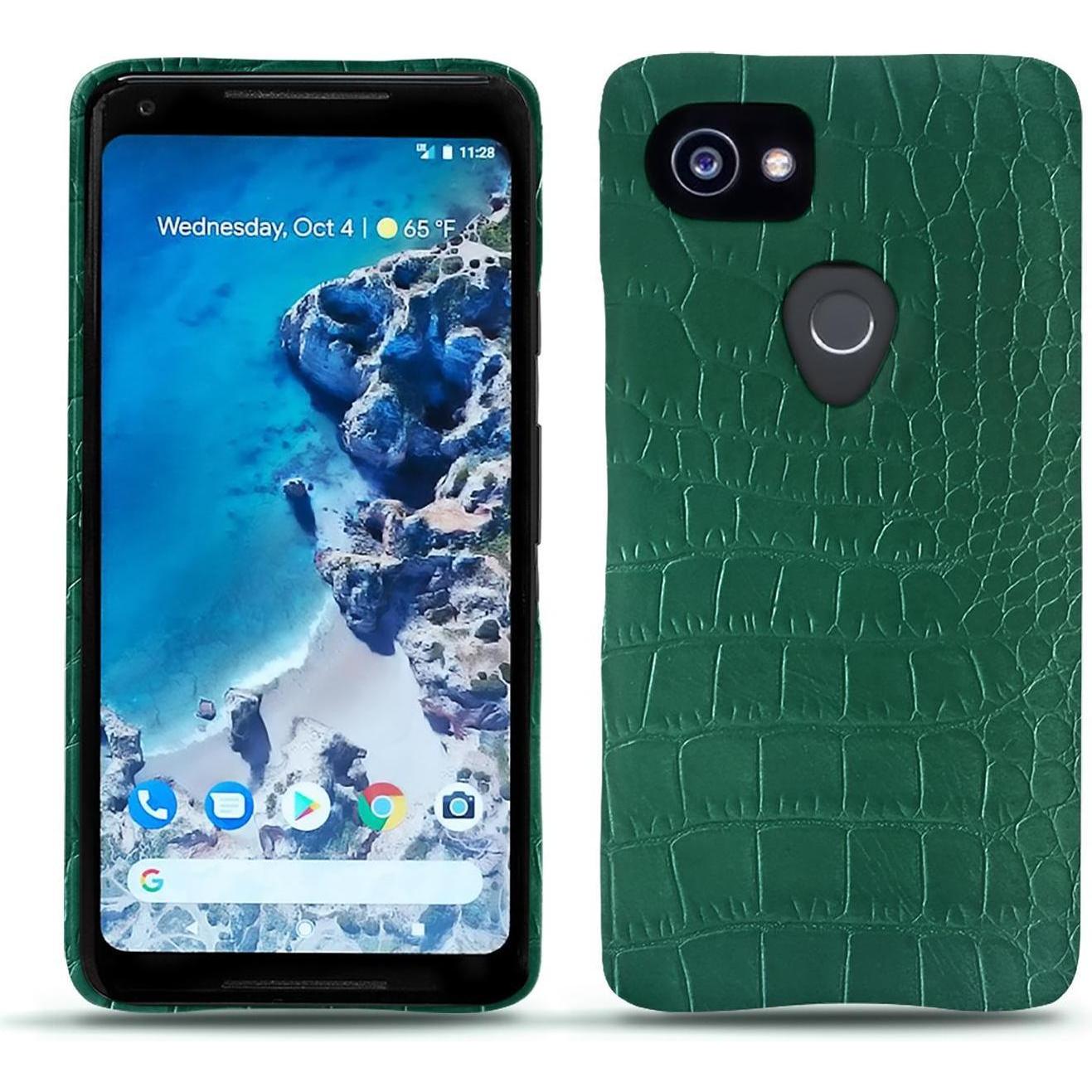 Noreve Lederschutzhülle (Google Pixel 2 XL), Smartphone Hülle, Grün