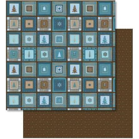 Ursus, Bastelpapier, Scrapbook Paper Winterzauber petrol/braun 12x12 Zoll VE=25 Blatt (25 x)