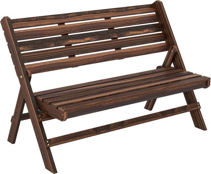 Actual product image Swisshandel24 Garden bench, 2-seater bench, wooden bench with backrest, park bench, loadable up to 250 kg, for