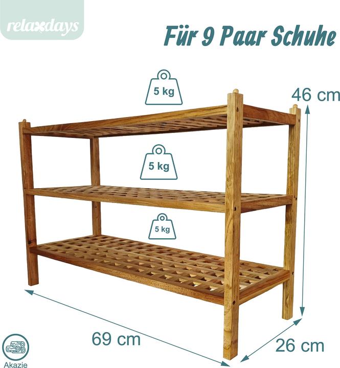 Produktbild Relaxdays Schuhregal (69 x 26 x 46 cm)
